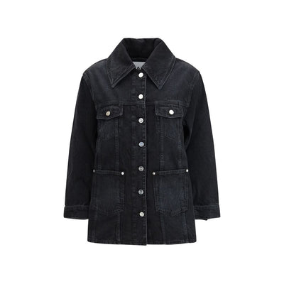 Ganni Black Cotton Denim Jacket
