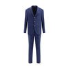 Brunello Cucinelli Blue Fleece Wool Two-Piece Suit
