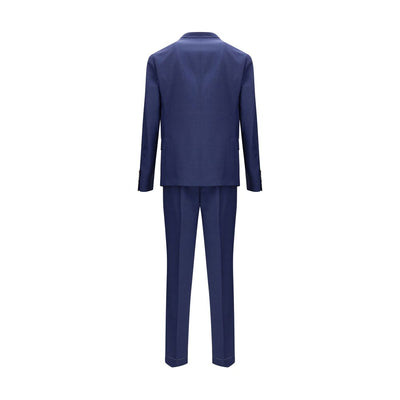 Brunello Cucinelli Blue Fleece Wool Two-Piece Suit