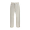 Brunello Cucinelli White Cotton Straight-Leg Jeans