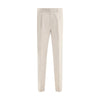 Brunello Cucinelli Cream Cotton Casual Pants