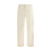 Brunello Cucinelli White Cotton High-Waisted Jean