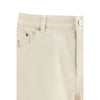 Brunello Cucinelli White Cotton High-Waisted Jean