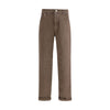 Brunello Cucinelli Brown Cotton Relaxed Fit Jeans