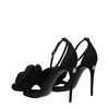 Dolce & Gabbana Black Satin Stiletto Heel Sandals