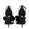 Dolce & Gabbana Black Satin Stiletto Heel Sandals