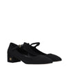 Miu Miu Black Fabric Mid Heel Pumps