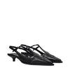 Miu Miu Black Leather Mid Heel Pumps