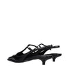 Miu Miu Black Leather Mid Heel Pumps