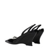 Givenchy Black Leather Wedge Sandals