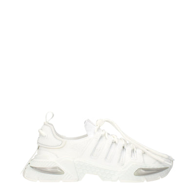 Dolce & Gabbana White Fabric Athletic Sneakers