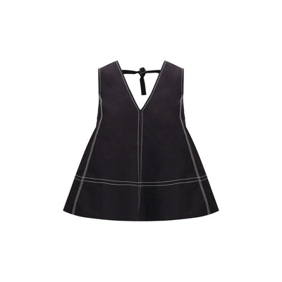 Ganni Black Elastane Top