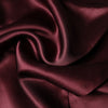 Dolce & Gabbana Maroon Silk Satin Fringes Neck Foulard Scarf