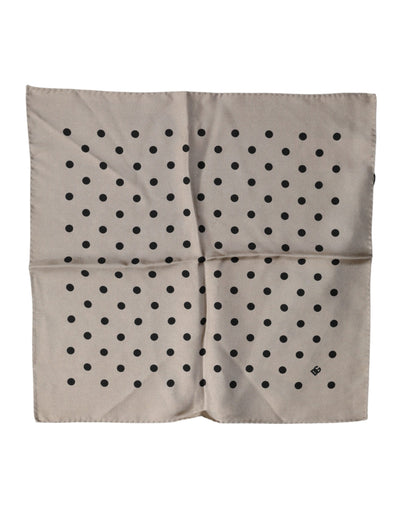 Dolce & Gabbana Brown Polka Dot Square Handkerchief Scarf