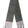 Dolce & Gabbana Gray Patterned Fringes Neck Foulard Scarf