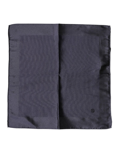 Dolce & Gabbana Blue Logo Silk Men Square Handkerchief Scarf