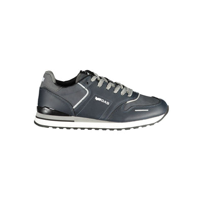Gas Blue Polyurethane Men Sneaker