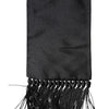 Dolce & Gabbana Black Silk Fringes Neck Wrap Foulard Scarf