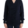 Costume National Blue V-Neck Lightweight Jumper Sweater