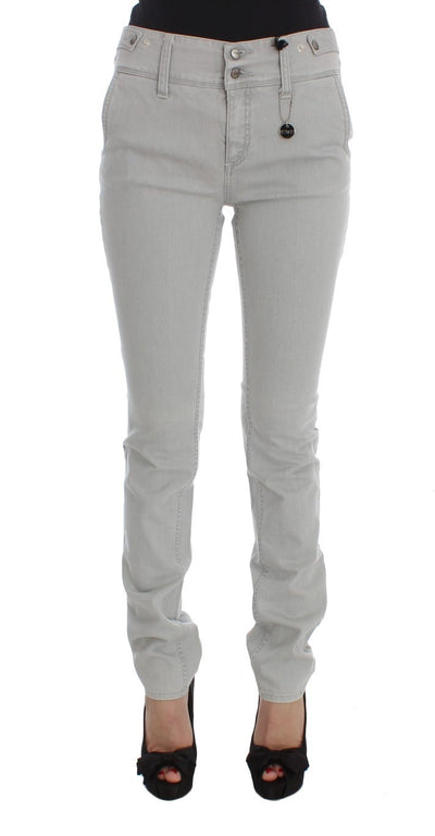 Costume National Pants Gray Cotton Blend Super Slim Fit Jeans