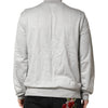 Dolce & Gabbana Light Gray Cotton Zipped Cardigan Sweater