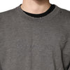 Dolce & Gabbana Gray Cotton Crew Neck Men Sweatshirt Sweater