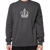 Dolce & Gabbana Gray Crown Crew Neck Men Sweatshirt Sweater