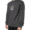 Dolce & Gabbana Gray Crown Crew Neck Men Sweatshirt Sweater