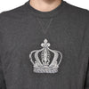 Dolce & Gabbana Gray Crown Crew Neck Men Sweatshirt Sweater