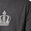Dolce & Gabbana Gray Crown Crew Neck Men Sweatshirt Sweater