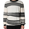 Dolce & Gabbana Black White Stripe CrewNeck Pullover Sweater