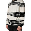 Dolce & Gabbana Black White Stripe CrewNeck Pullover Sweater