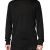 Dolce & Gabbana Black Silk Men Crew Neck Pullover Sweater