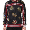 Dolce & Gabbana Black King Crown Hooded Sweatshirt Sweater