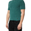 Dolce & Gabbana Dark Green Cotton Blend Men Crew Neck T-shirt