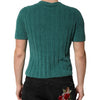 Dolce & Gabbana Dark Green Cotton Blend Men Crew Neck T-shirt