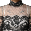 Dolce & Gabbana Black White Lace Silk Blend MaxiSheath Dress