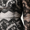 Dolce & Gabbana Black White Lace Silk Blend MaxiSheath Dress