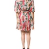 Dolce & Gabbana Multicolor Floral Silk Chiffon Pleated Mini Dress