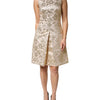 Dolce & Gabbana Beige Gold Floral Brocade Sleeveless Dress