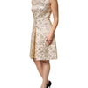 Dolce & Gabbana Beige Gold Floral Brocade Sleeveless Dress