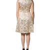 Dolce & Gabbana Beige Gold Floral Brocade Sleeveless Dress