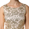 Dolce & Gabbana Beige Gold Floral Brocade Sleeveless Dress