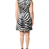 Dolce & Gabbana Black White Zebra Sleeveless A-line Dress