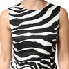 Dolce & Gabbana Black White Zebra Sleeveless A-line Dress