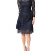 Dolce & Gabbana Blue Lace Ruffle A-line Knee Length Dress