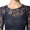 Dolce & Gabbana Blue Lace Ruffle A-line Knee Length Dress