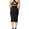 Dolce & Gabbana Black Square Neck Sleeveless Midi Dress