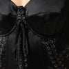 Dolce & Gabbana Black Satin Acetate Lace Eyelets Mini Dress