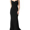 Dolce & Gabbana Black Embellished Bodycon Long Gown Dress